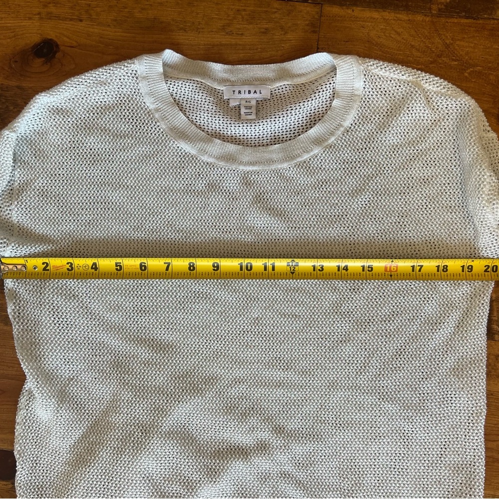 Tribal White Knit with silver sparkle Sweater